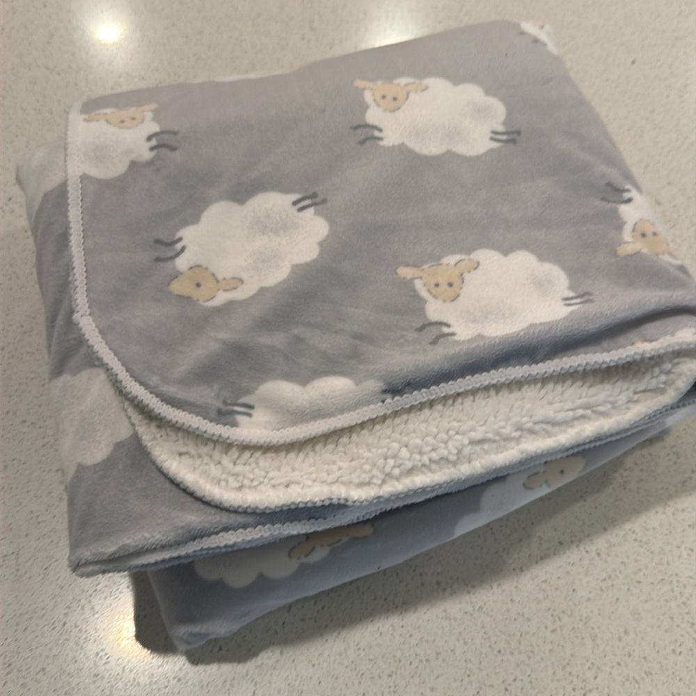 Lullaby Lane Gray Sheep Patterned Baby Blanket